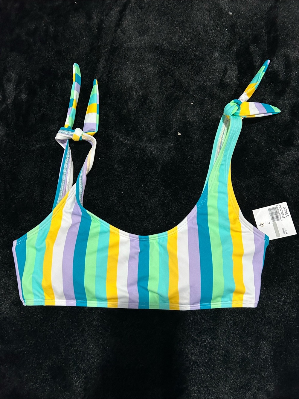 Cabana by Crown and Ivy Striped Multi-Color Bikini Top